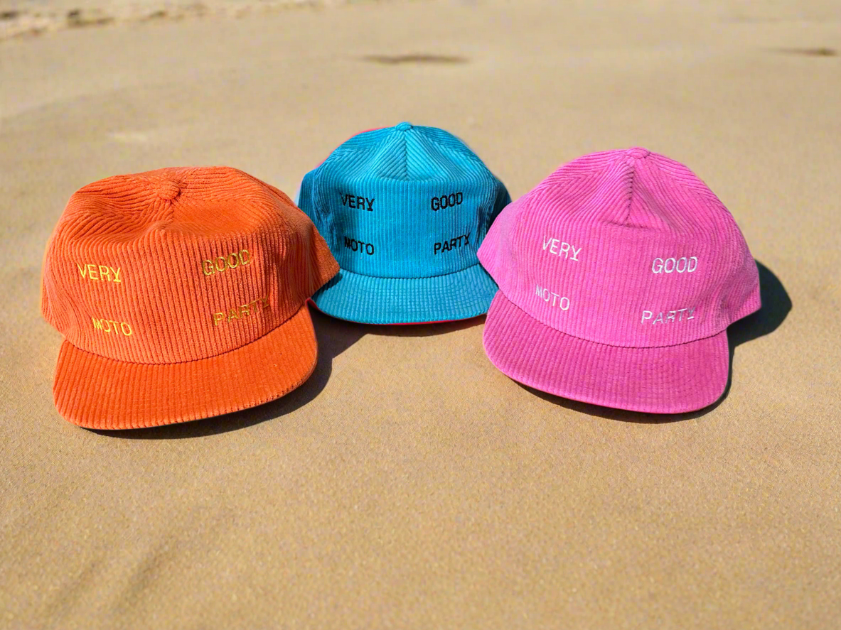 Kyle Peters x VERY GOOD MOTO PARTY CORDUROY HAT IN BLUE