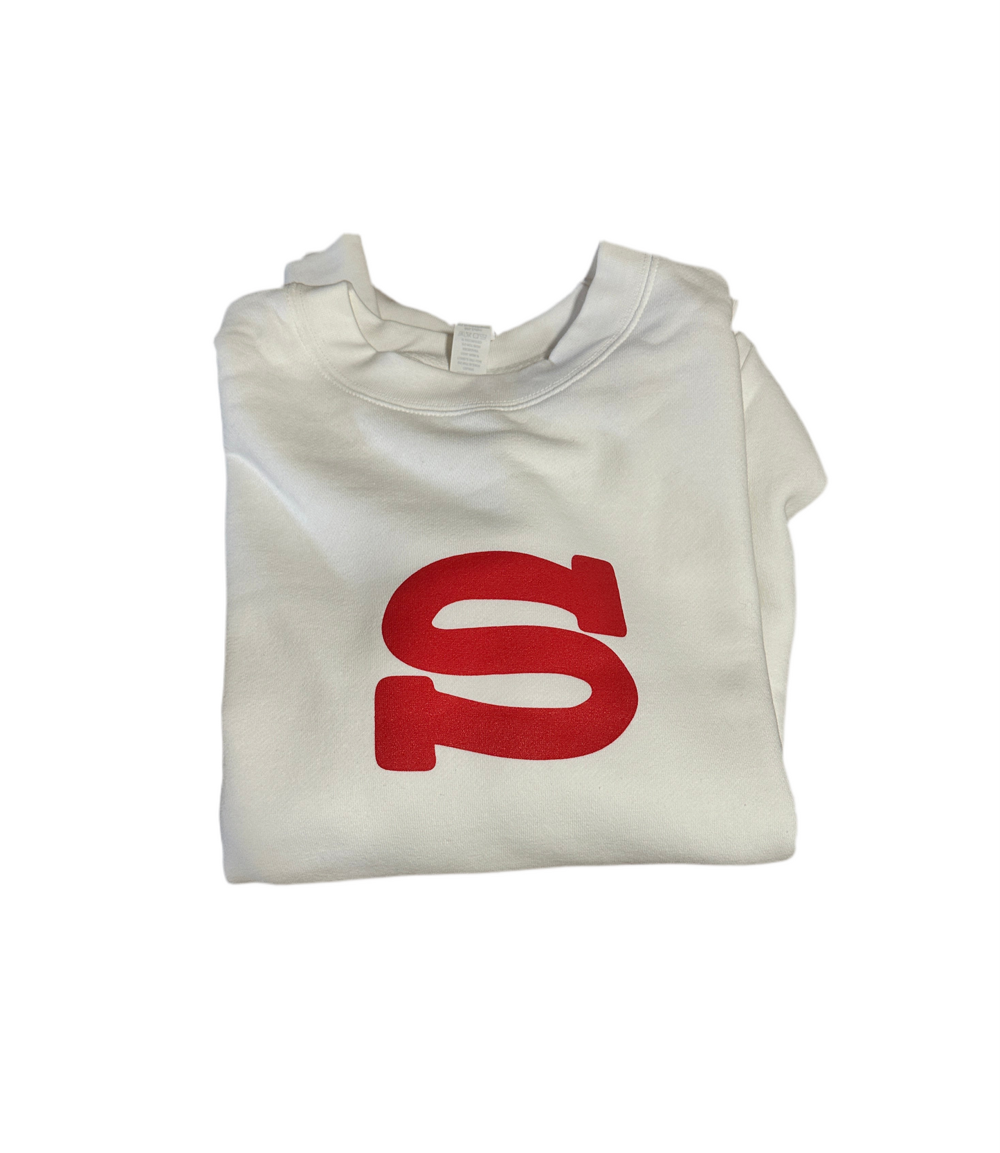 SERIOUS STUDIO “S” SWEATSHIRT - WHITE / RED
