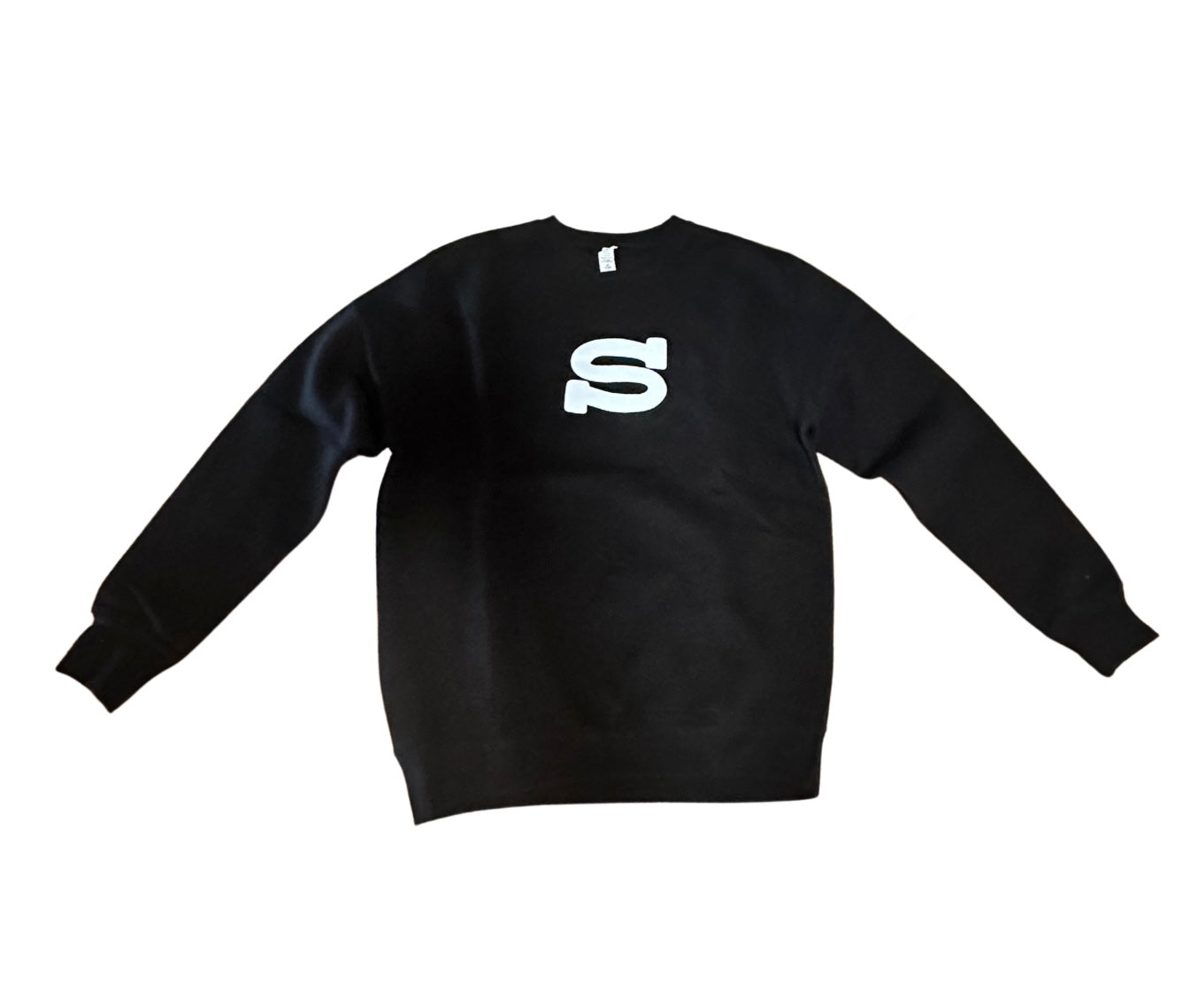 SERIOUS STUDIO “S” CREW SWEATSHIRT - BLACK / WHITE