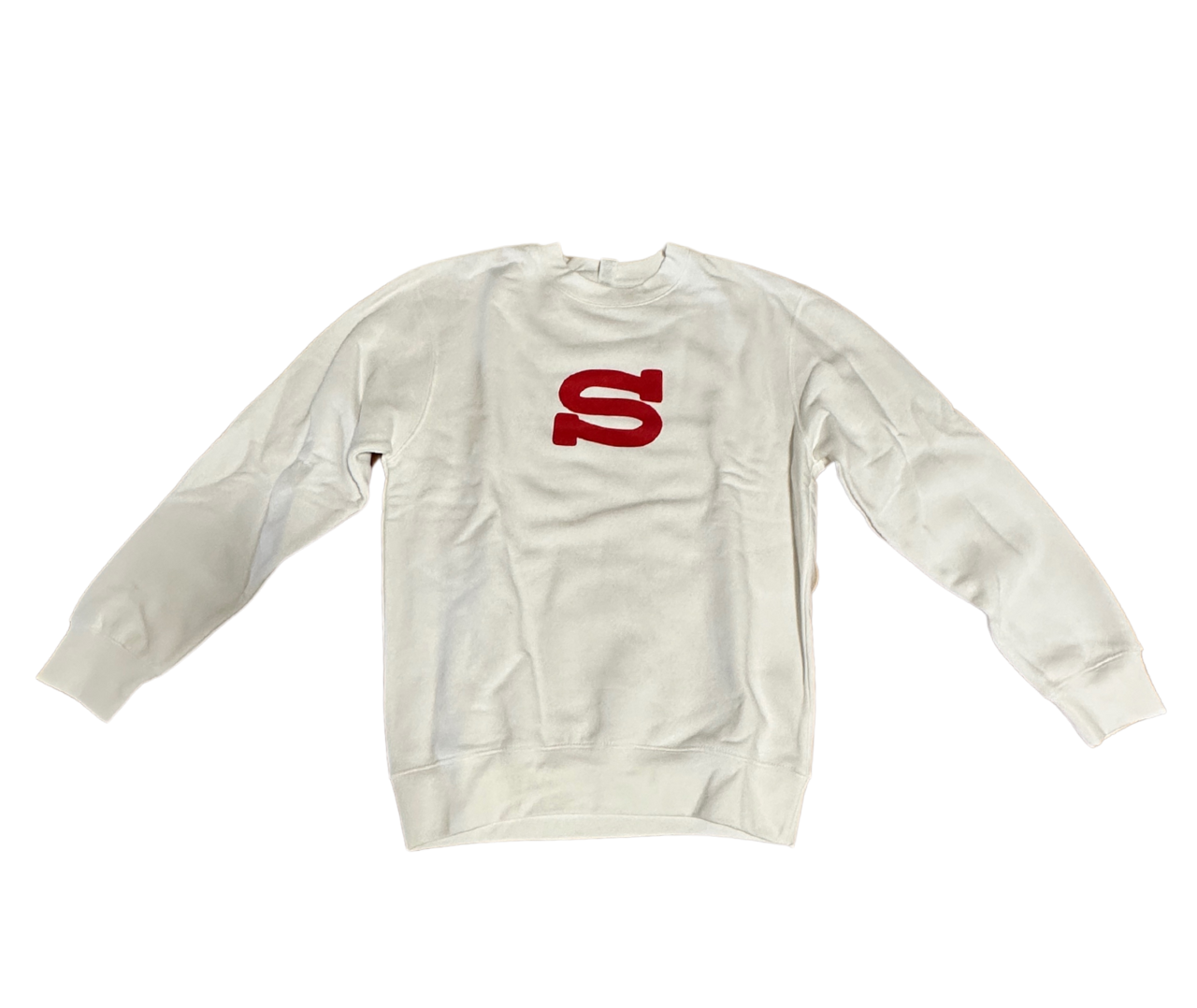 SERIOUS STUDIO “S” SWEATSHIRT - WHITE / RED