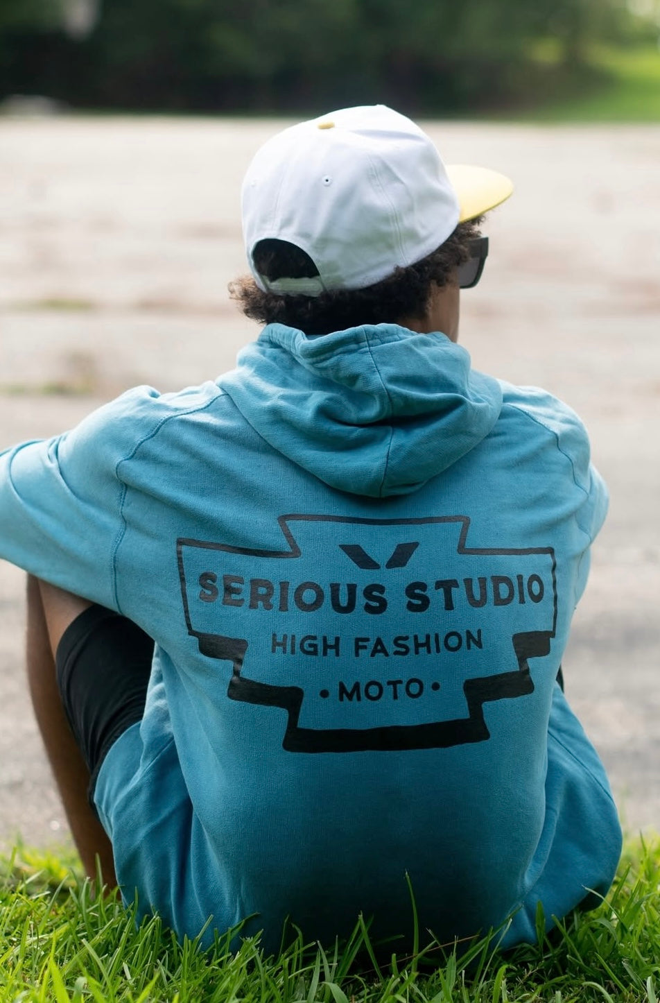 SERIOUS STUDIO HIGH FASHION HOODIE - LAKE BLUE