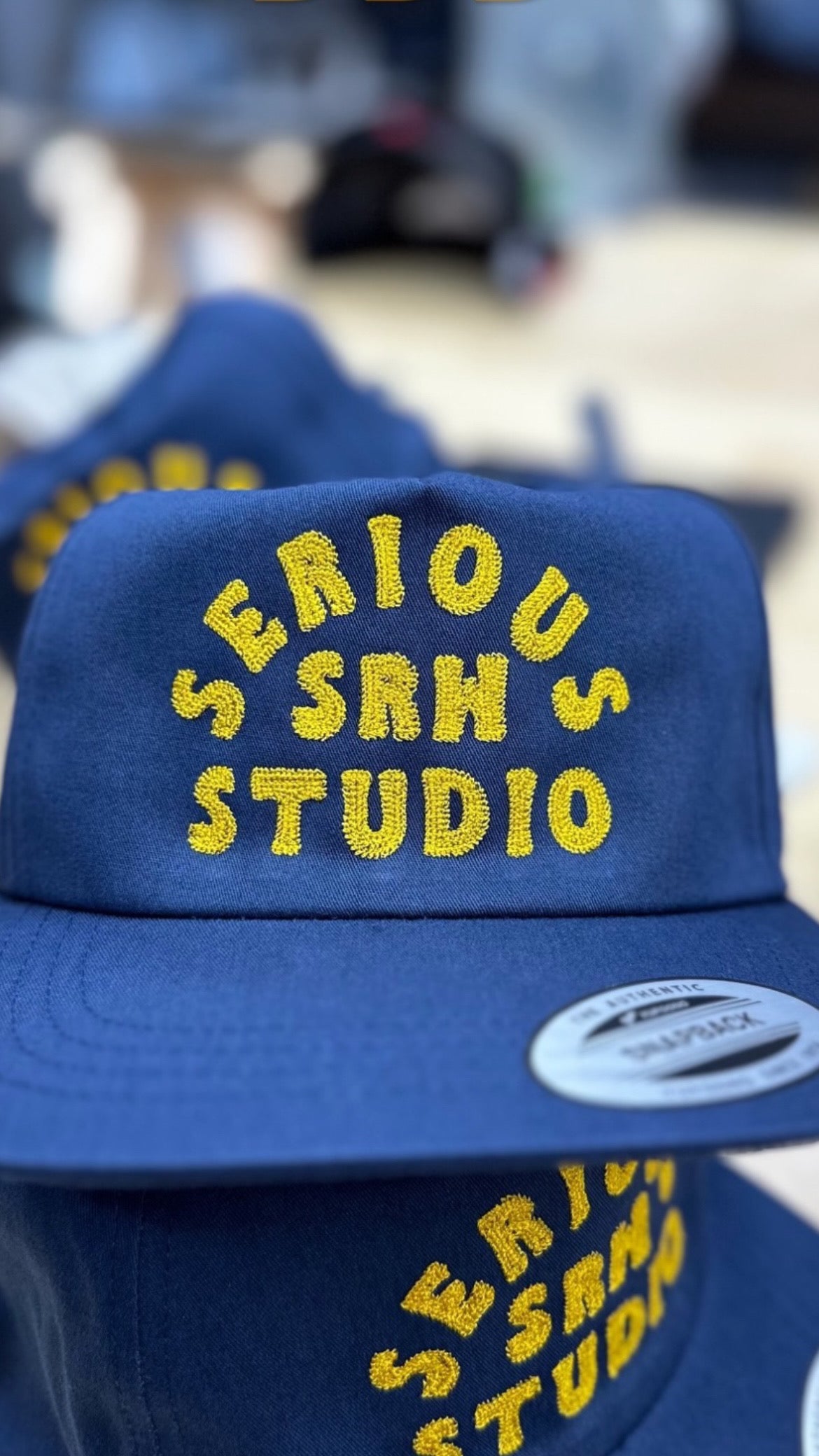 SERIOUS STUDIO CHAIN STITCH SNAPBACK HAT - BLUE